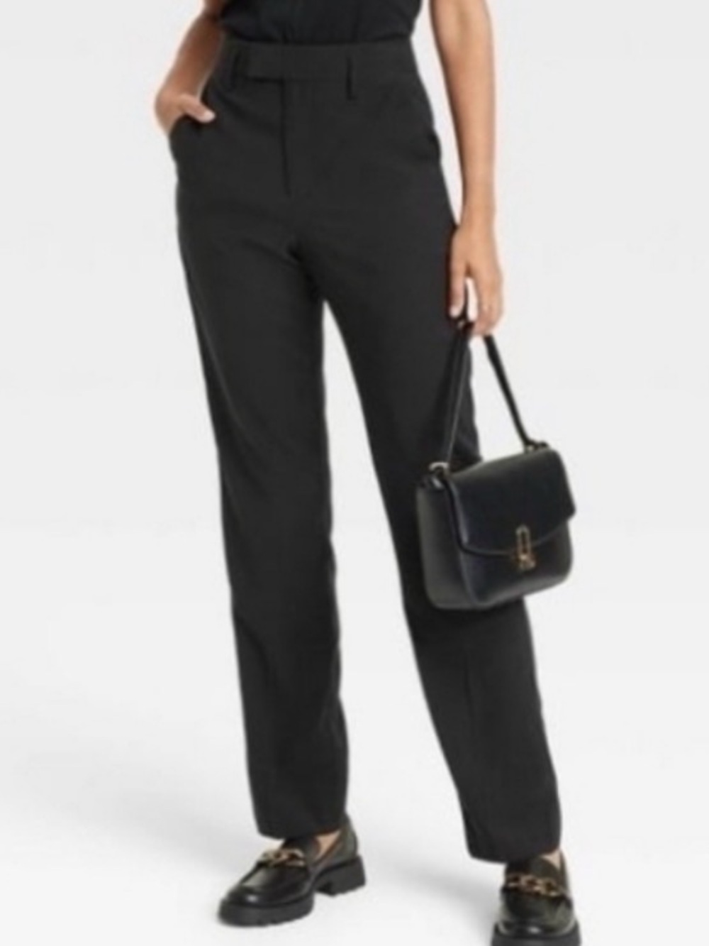 NWT A New Day Black High-Waist Straight-Leg Pants Size 6
